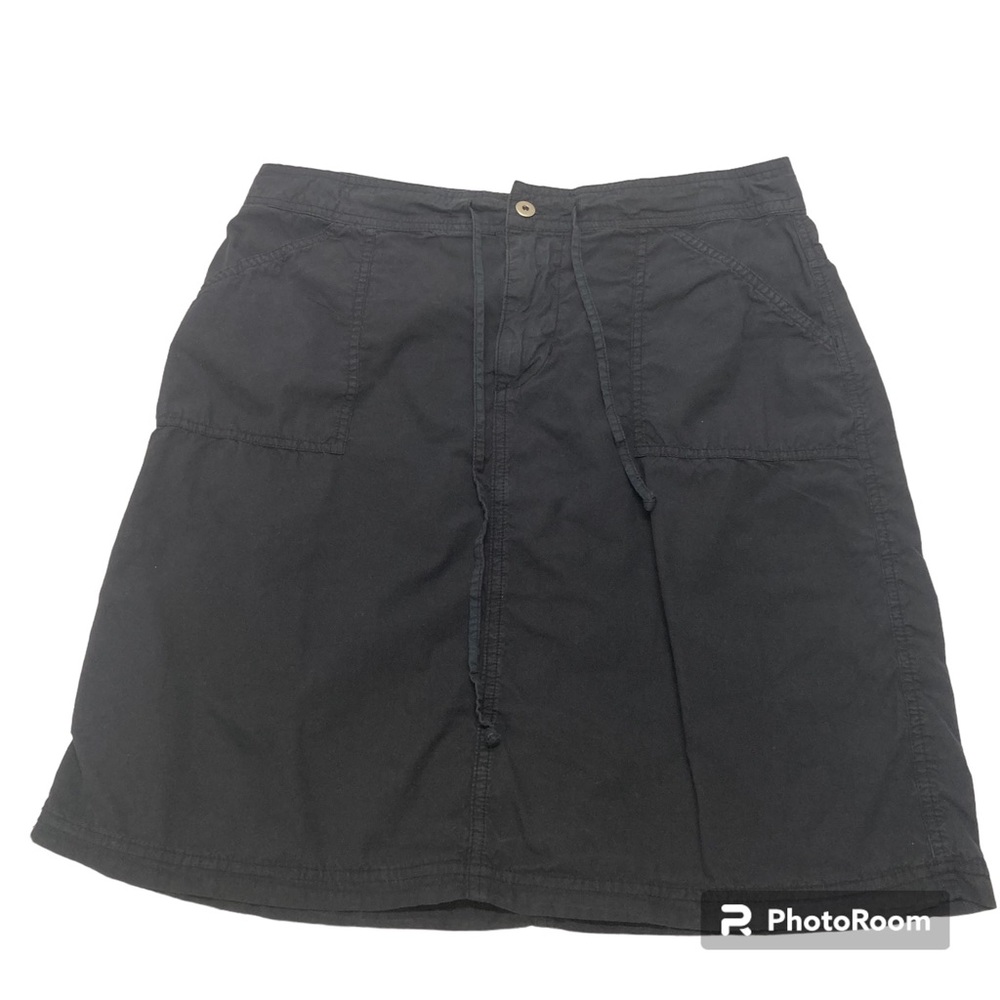 Fresh Produce Dark Gray Black Utility Skirt Knee Length Drawstring Waist Sz M